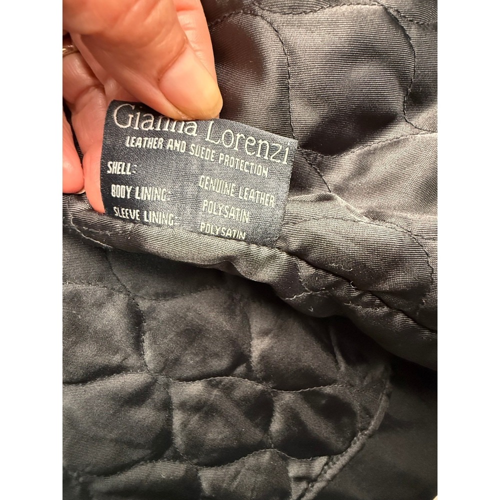 Gianna Lorenzi Italy Leather Jacket Mens XXL Black Lambskin Coat Zip-Out Lining - Picture 7 of 15